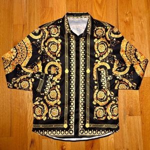 Versace Gold Hibiscus & Baroque Unisex Shirt